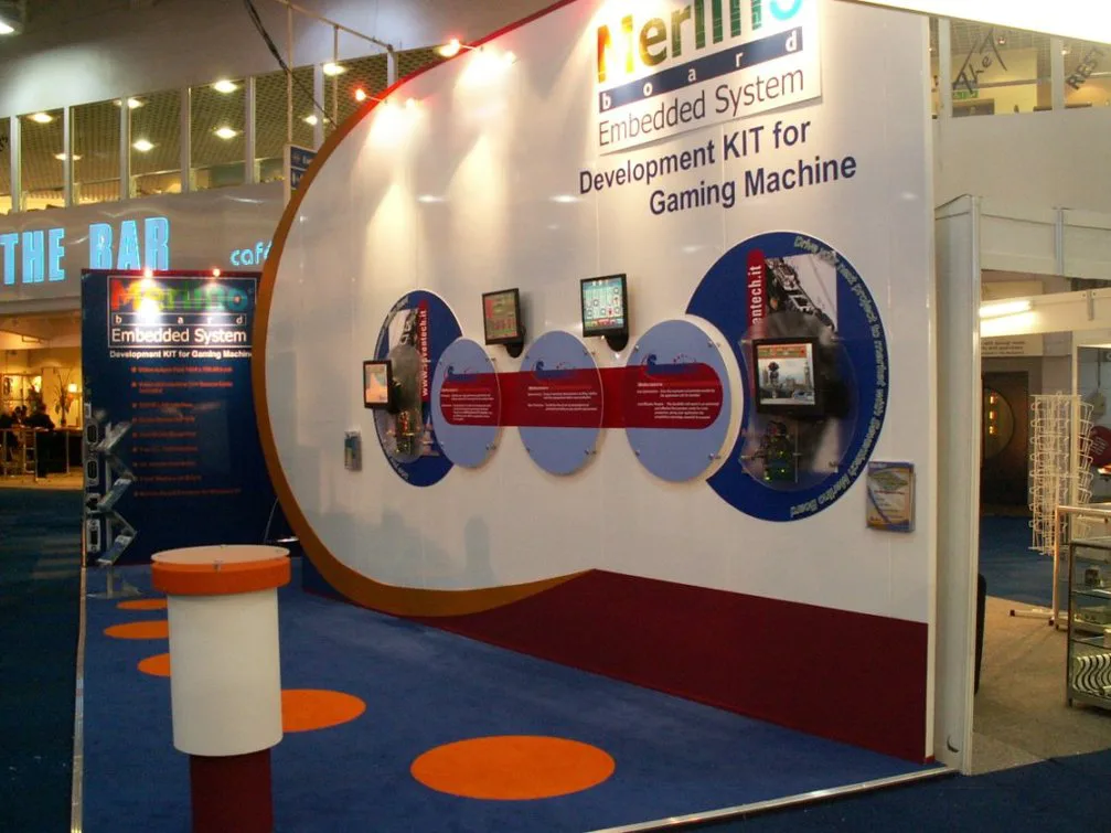 Lo stand Merlino Board alla fiera di Earl's Court, Londra